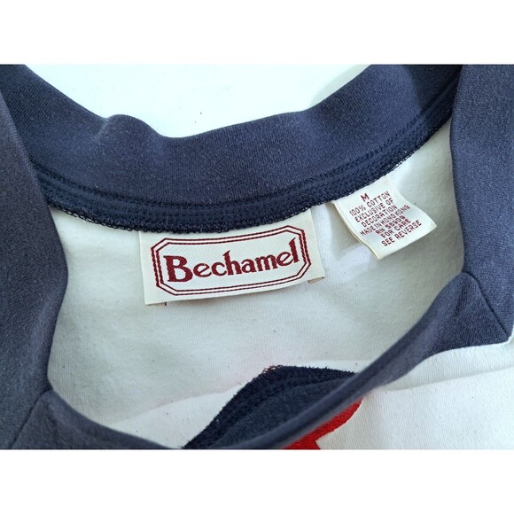 Bechamel Red White Blue Stars Stripe Medium Patriotic 4th July USA Shirt Vintage - Picture 2 of 5